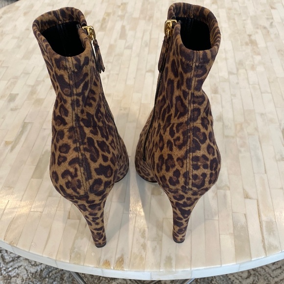 Good American 110mm Icon Faux Suede Leopard Stiletto Ankle Boots Size 8.5 - Picture 10 of 14